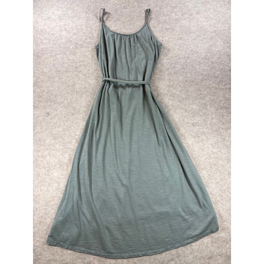 GAP Soft Slub Cami Belted Midi Dress Hi Lo Tweed Green Size Large - Picture 5 of 10